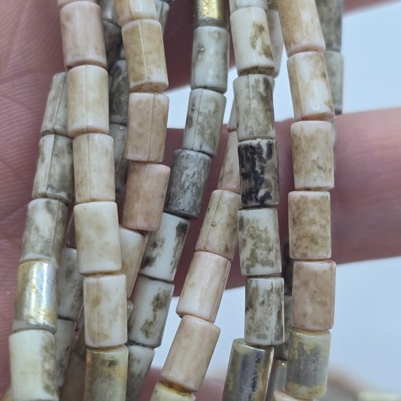 Handmade Multi-Strand Stone and Metal Bead Necklace Southwestern Boho Tribal - Picture 8 of 11